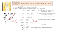 calcul d'un des cts de l'angle droit, thorme de Pythagore, exercices corrigs
