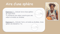 Calculer l'aire de la sphre