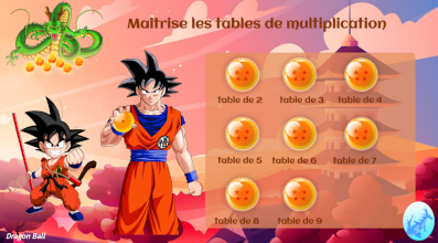 Apprendre les tables de multiplication avec Dragon Ball