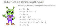 exercices rduction d'expressions littrales en cinquime en vidos