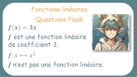 reconnatre une fonction linaire questions flash en vidos