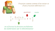 fraction comme somme d'un entier et d'une fraction infrieure  1 genially