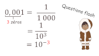 puissances de 10 exposant ngatifquestions flash