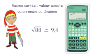 racine carre et calculatrice vido genially