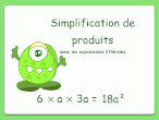 simplifications critures algbriques questions flash