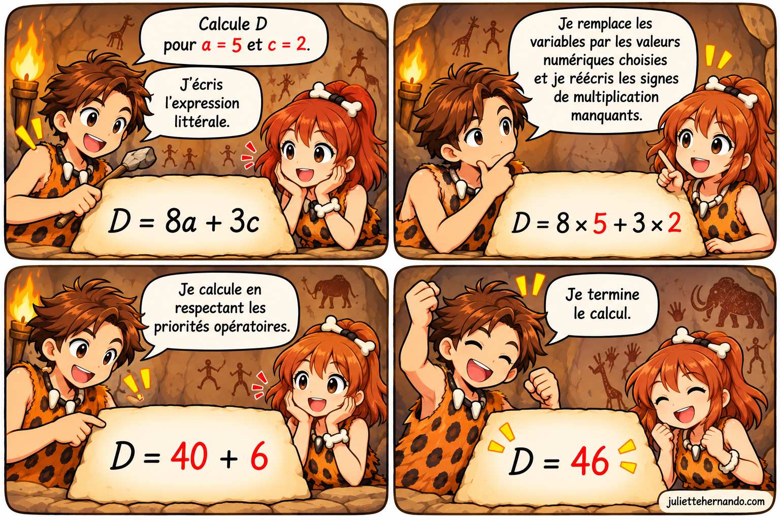 substitutions calcul littéral